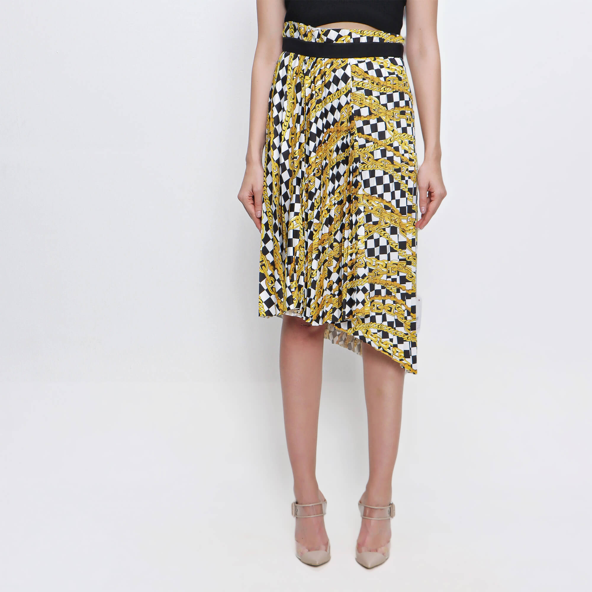 Balenciaga - Chain Print Wrap Midi Skirt